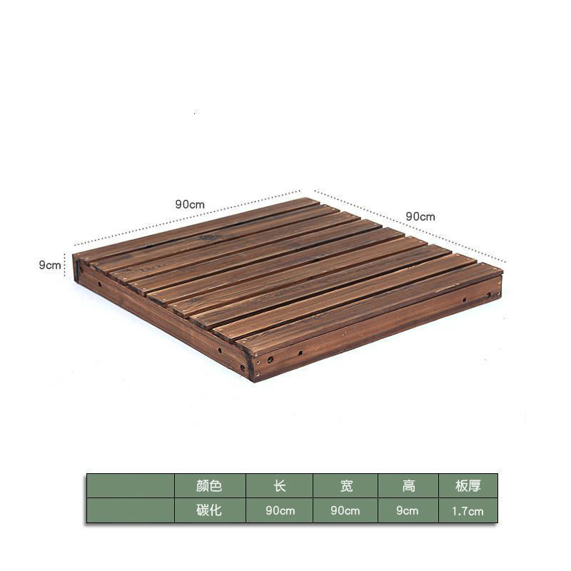 森美人户外地板庭院花园阳台走廊别墅木平台木屋凉亭防腐木制坪台榻榻米 单只碳化色平台90*90*9高