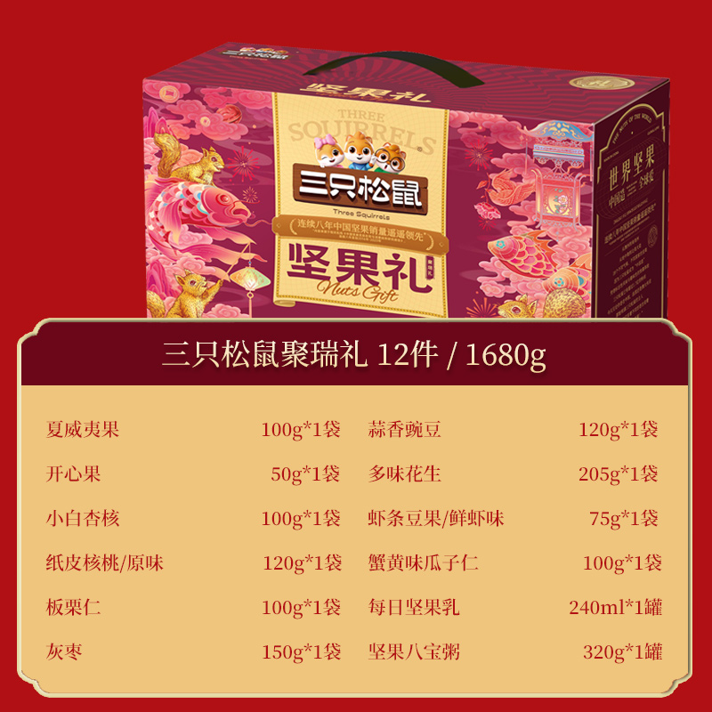三只松鼠坚果礼坚果礼盒-聚瑞礼1680g高清大图