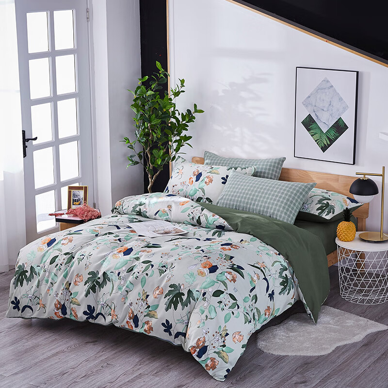 天琴床品四件套230*250cm柔软舒适绿野仙踪银离子抗菌TQ-T130高清大图