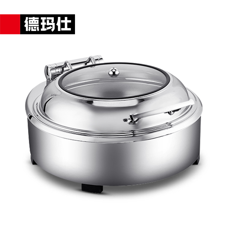 德玛仕(DEMASHI)自助餐炉布菲炉酒精灯炉 电加热翻盖餐炉1060B(304不锈钢 包围款 6L圆形)