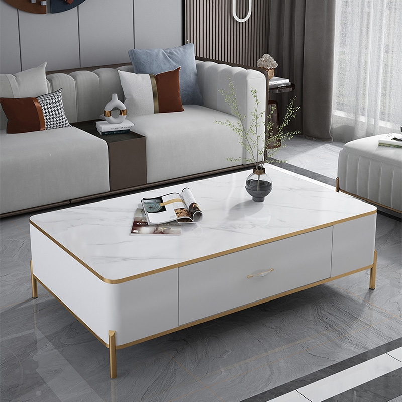 聚宸兴轻奢大理石岩板客厅落地茶几电视机柜组合现代简约家用小户型