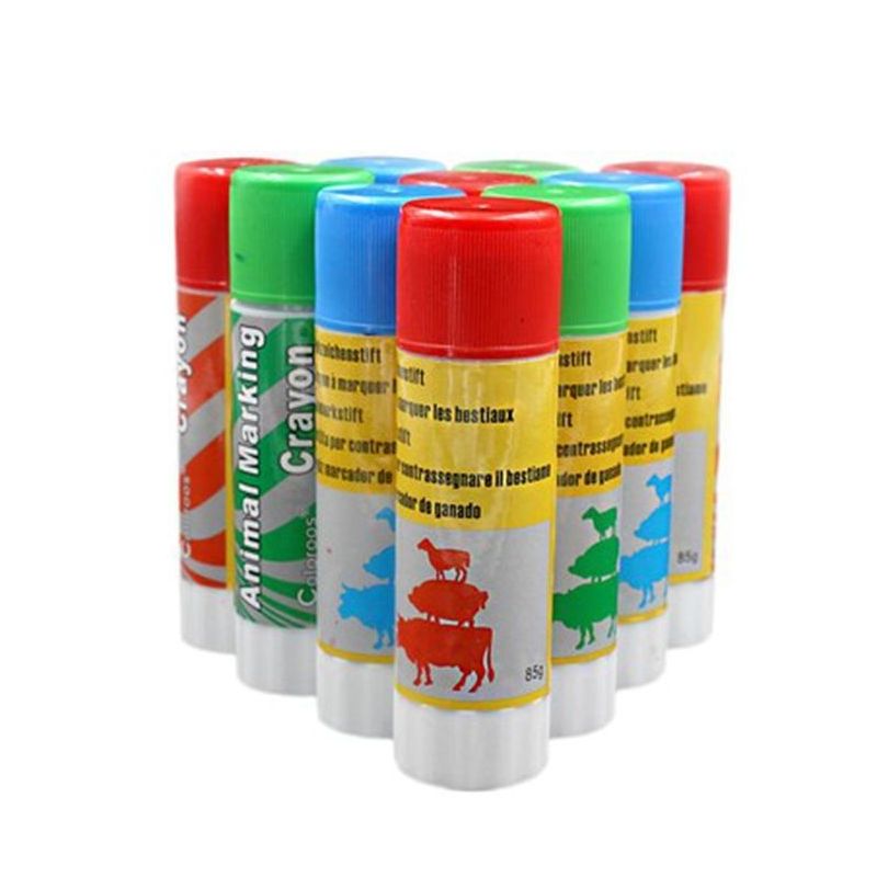 猪用记号蜡笔记号笔画笔红绿蓝三色猪身防水兽用画笔标记蜡笔