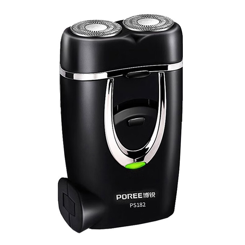 博锐剃须刀电动刮胡刀充电式双刀头便携迷你须刨出差男士剃胡须刀PS182高清大图