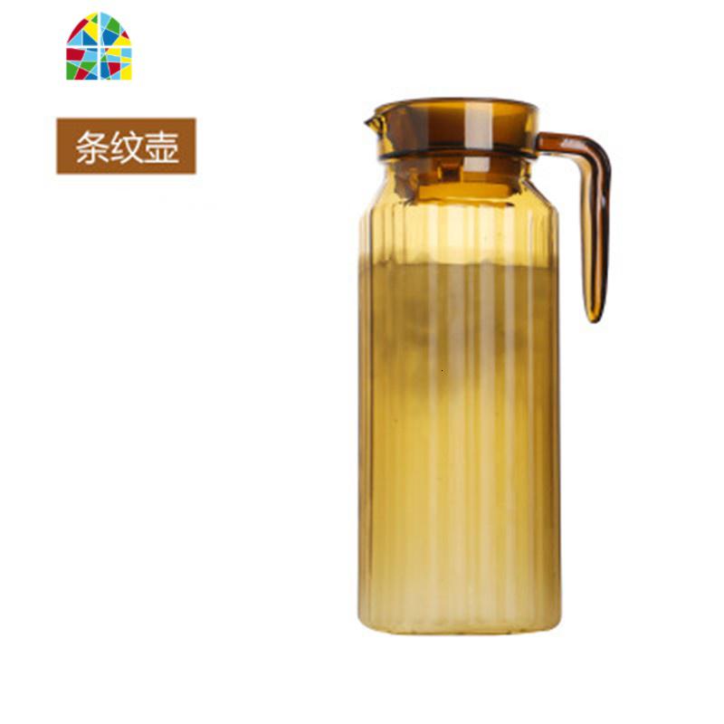亚克力条纹八角扎壶一体茶色扎壶冷水壶果汁啤酒豆浆扎壶杯 FENGHOU 备用盖子2个/组_698