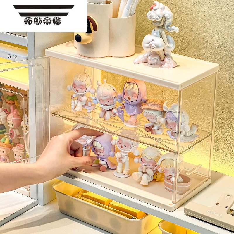 拓斯帝诺温度盲盒收纳展示架泡泡玛特手办展示柜透明小摆件石膏娃娃陈列盒