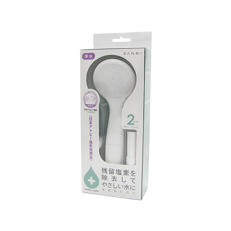 三荣水栓(SANEI) 去氯气环保节水淋浴喷头+2只滤芯 浴室用品套件