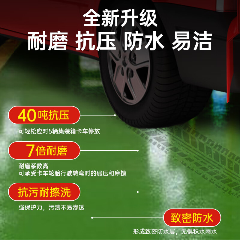 千居美 丙烯酸地坪漆 车库地平水泥地面漆非环氧自流平地板漆高清大图