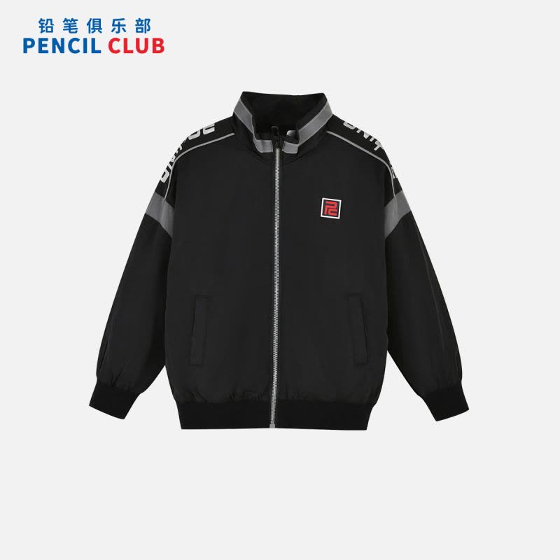[1件3折]铅笔俱乐部秋冬新款男童外套中大童双层棒球服儿童反光条夹克图片