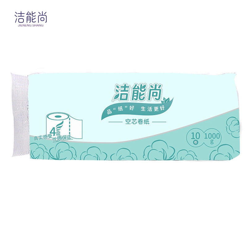 洁能尚 T100 四层 100*115mm/节 100g/卷 10卷/提 空芯 卷纸(计价单位:提)白色