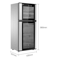 Haier/海尔100L立式消毒柜ZTD100-A 红外线高温消毒 双层光波物理消毒 二星级消毒标准 家用大容量消毒柜