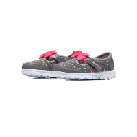 Skechers斯凯奇女婴童青少年鞋休闲鞋新款Go walk魔术贴低帮运动鞋81148N 81148N/GYMT灰色+多彩色 26.5码/适合脚长155mm