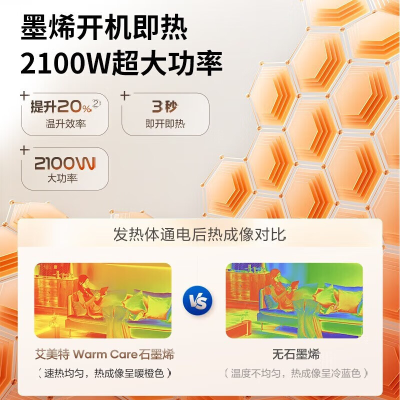 艾美特(AIRMATE)取暖器家用暖风机2100w大功率电热取暖器24小时定时加高机身可拆洗滤网倾倒断电HP21-R56高清大图