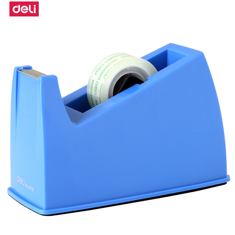 得力(deli)810大号蓝色胶带座封箱器 小号胶带切割器 通用透明胶带切割机底座桌面办公文具 适用18mm以下胶带