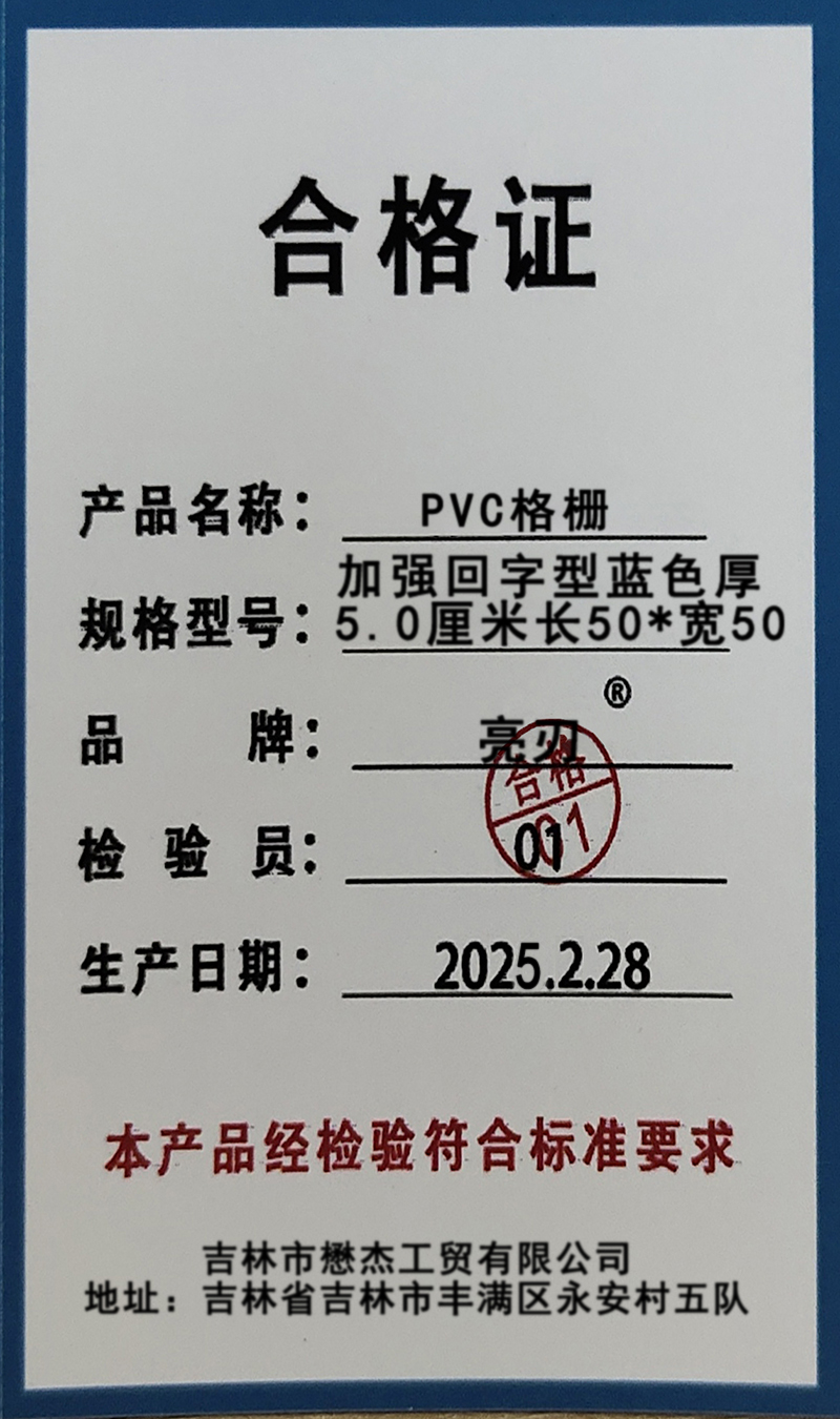 亮刃 PVC格栅 加强回字型蓝色厚5.0厘米长50*宽50 块高清大图
