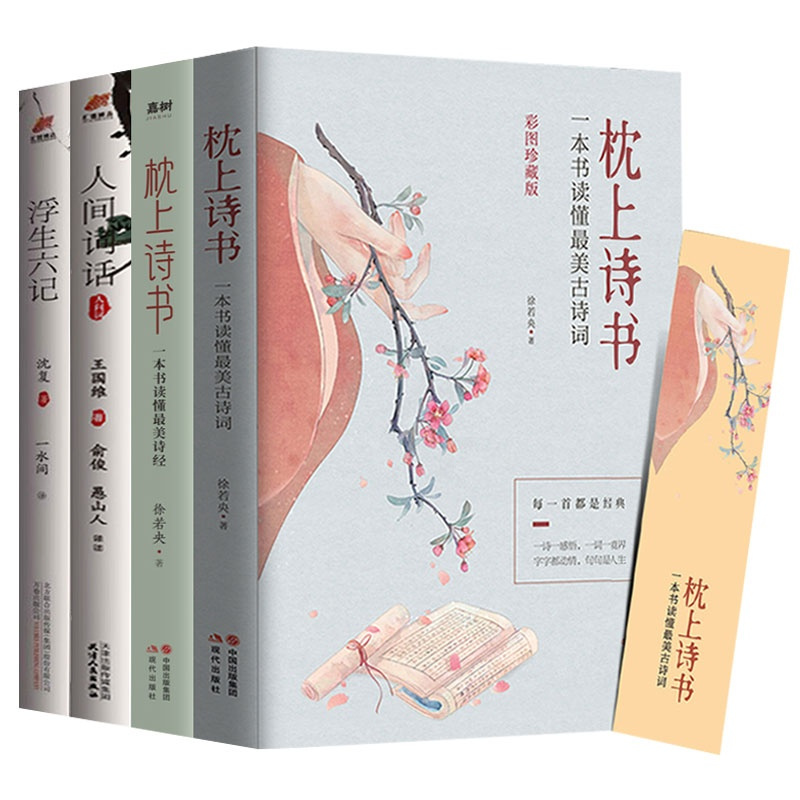 正版 中国古诗词全4册 人间词话 浮生六记 枕上诗书一本书读懂最美古诗词。最美诗经 中国诗词大会国学经典书籍诗经