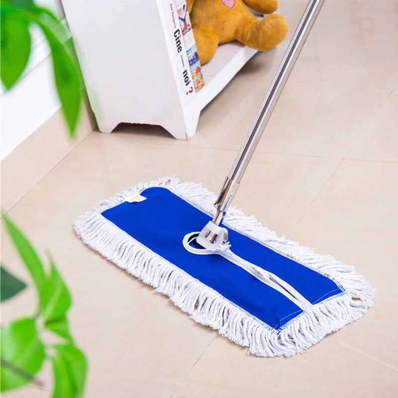 爱家All Joy商用地拖 工厂大堂地板拖把布尘推 蓝色双层棉纱夹头款 110cm P6174高清大图