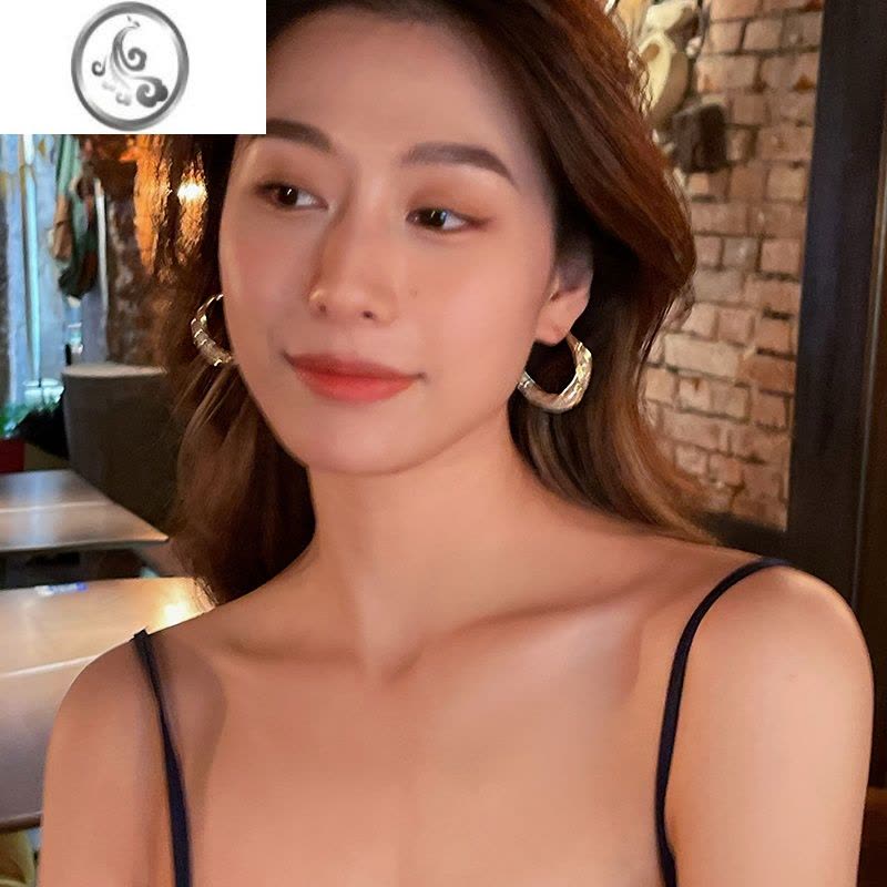 JiMi定制高货~网状水晶耳圈镂空耳环女新款高级耳钉轻奢小众气质耳饰图片