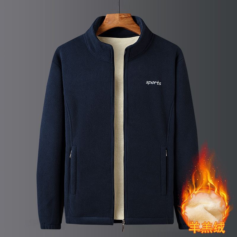 伊夫狼爪yifulangzhua秋冬款男士休闲揺粒绒绒开衫抓绒衣外套宽松时尚