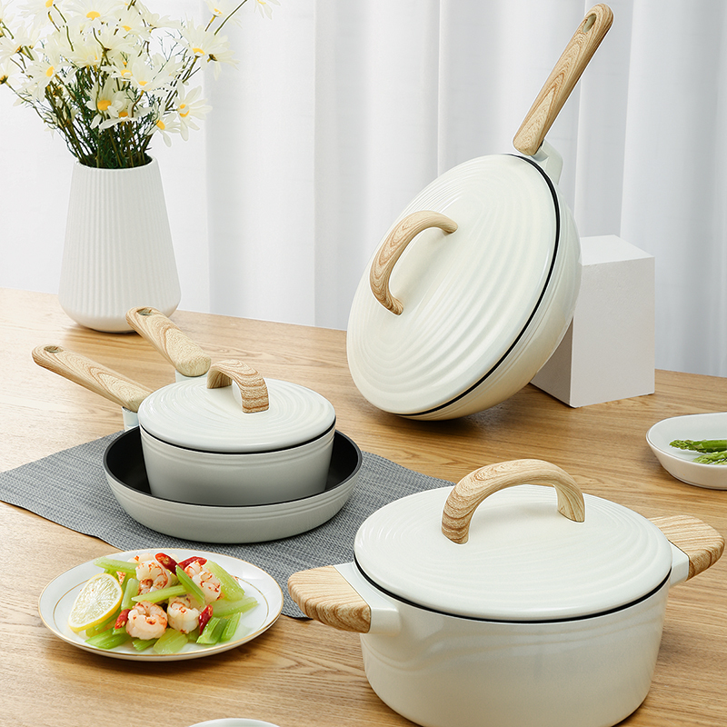 炊大皇(COOKER KING)年轮汤锅24CM 米白一锅多用 汤锅煮锅蒸锅炖锅焖锅磁炉通用TG24NLB