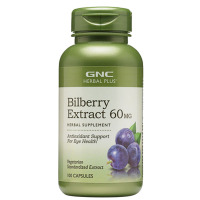 美国原装正品GNC健安喜越桔越橘蓝莓素花青素护眼精华60mg100粒/瓶胶囊成人眼疲劳