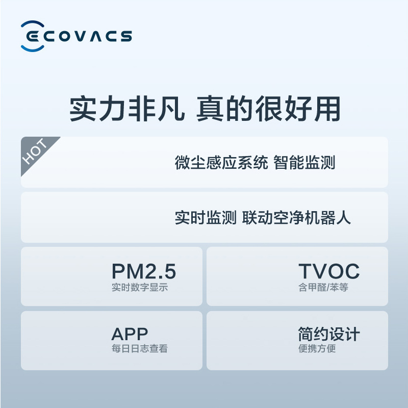 科沃斯(ECOVACS) 空气净化检测仪Aaron-AT80适配空气净化器
