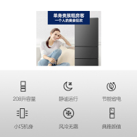 新飞(FRESTEC) 208升三门风冷无霜冰箱家用节能冷藏冷冻小型三开门电冰箱 BCD-208WK3CT