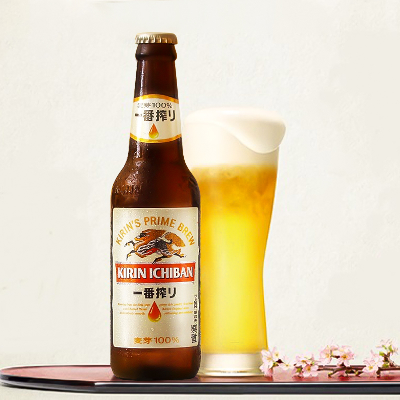 麒麟一番榨啤酒 黄啤 330ml*24瓶 整箱