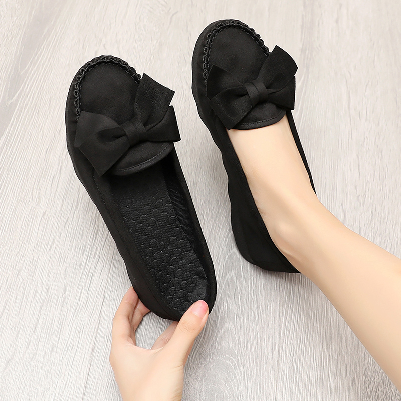 大码女鞋43码软底防滑平底黑色工作鞋春季老北京布鞋42码女单鞋