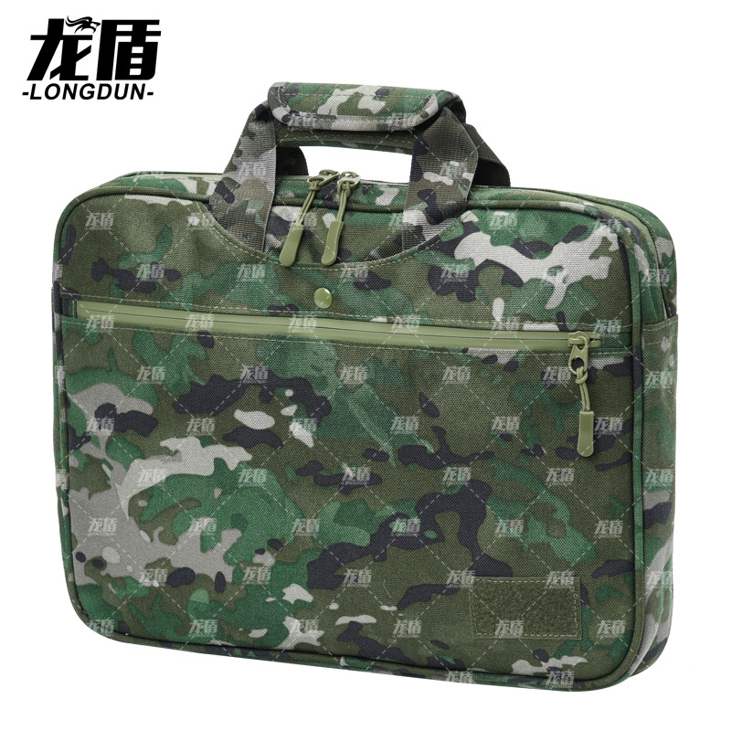 龙盾作业包手提公文包 电脑包文件包 丛林荒漠水墨纹