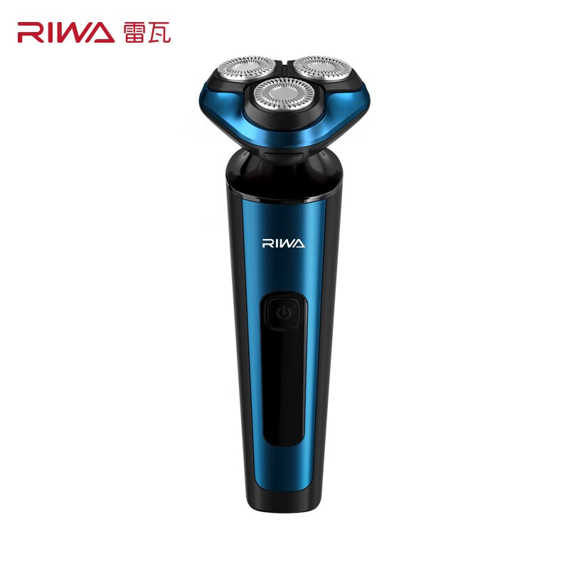 雷瓦(RIWA)三刀头全身水洗锂电池快充剃须刀RA-5306 蓝黑色高清大图