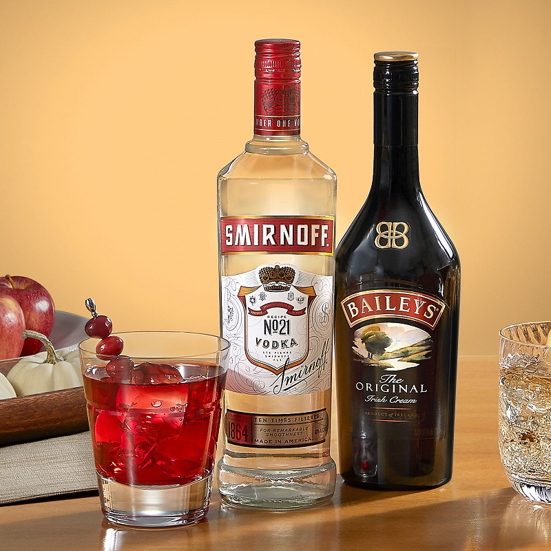百利甜酒原味(Baileys)700ml+斯米诺红牌 伏特加 组合 原装进口洋酒 正品行货