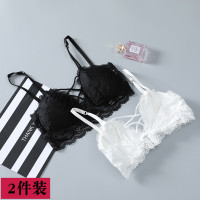薄款蕾丝裹胸带背心高中少内衣文胸无钢圈拢2件白均