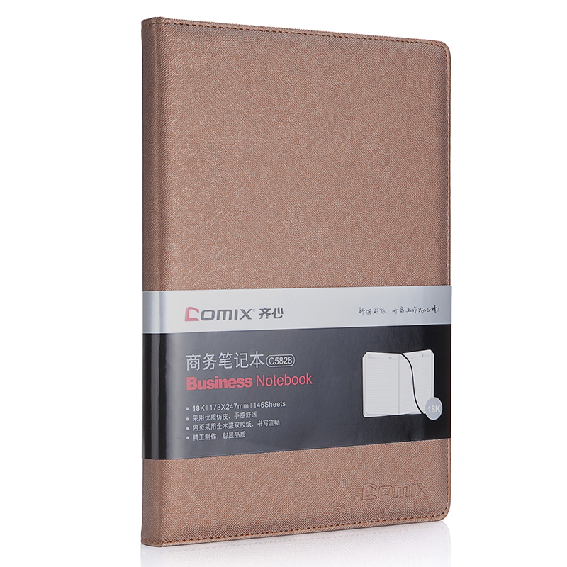 齐心 C5828 皮面笔记本 18K 146张 黑 (单位：本 ）