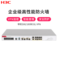 华三(H3C)F100-S-G3 8口电+2口光 全千兆多业务企业级VPN防火墙有线路由器