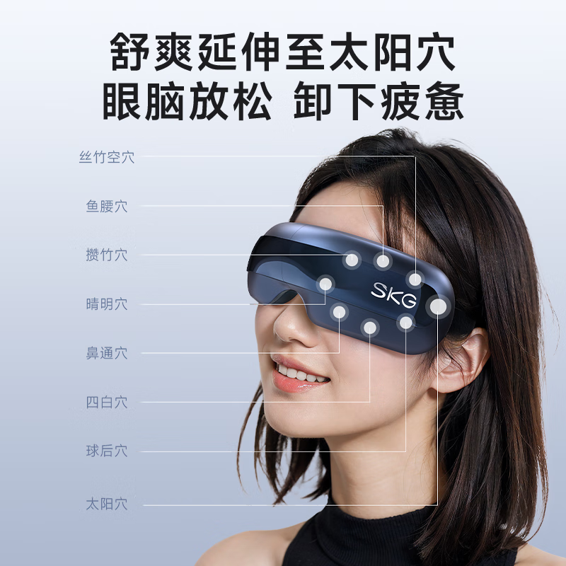 SKG眼部按摩仪护眼仪便携可折叠眼部按摩器眼睛按摩仪热敷可视化生日礼物女男朋友教师节礼物实用礼品 E3二代