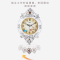 康巴丝(Compas)欧式复古摇摆挂钟客厅简约时尚挂表卧室壁挂钟静音石英钟表 20英寸(直径50.5厘米) 2969白纹
