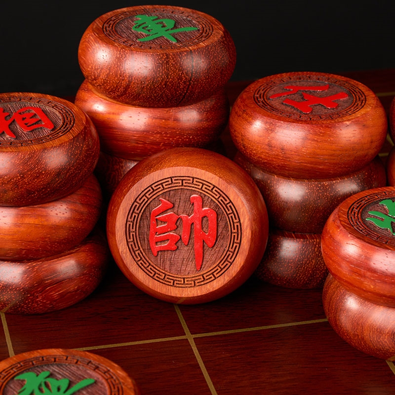 闪电客红木象棋中国象棋木质棋盘大号特大号黑檀木红花梨棋子送长辈