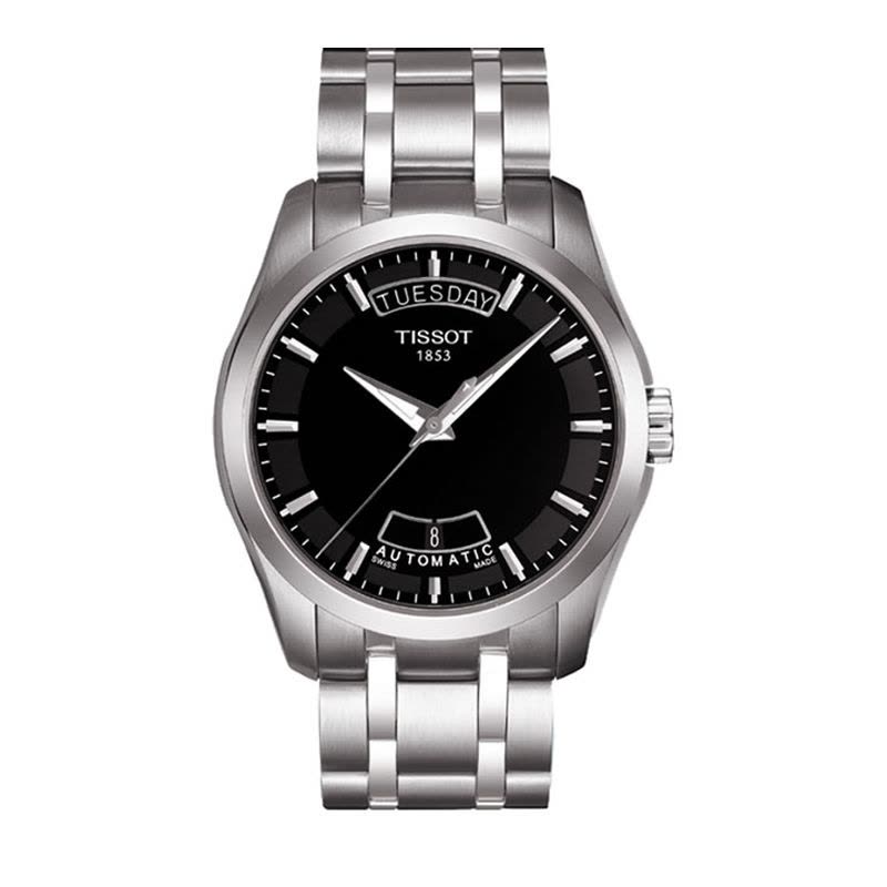 天梭(TISSOT)酷图系列自动机械钢带正装黑盘男士手表T035.407.11.051.00图片