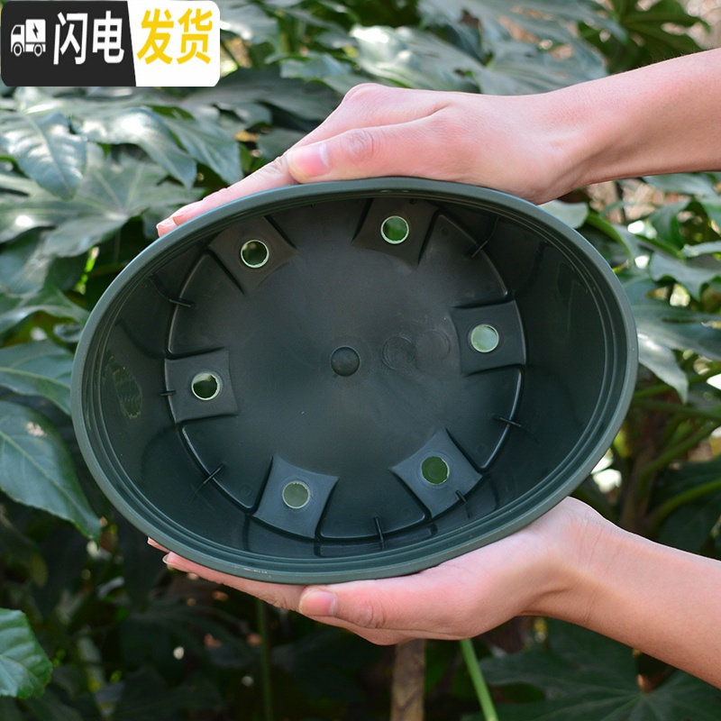 三维工匠加仑盆二代 加厚塑料花盆北欧简约树脂大号月季绿萝花盆创意 个性 [3个装]军绿色5加仑(无托)买10送2花盆容器