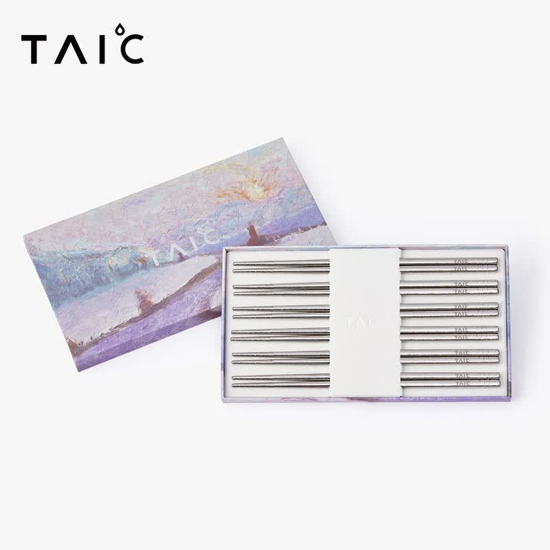 太可纯钛筷子(六双装)TTKT-T230流光金高清大图