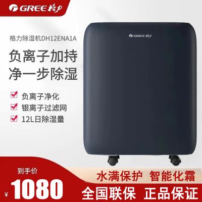 格力(GREE)抽湿机/除湿机 除湿量12升/天 家用轻音卧室办公室地下室低噪干衣除湿器升级负离子(DH12ENA1A)