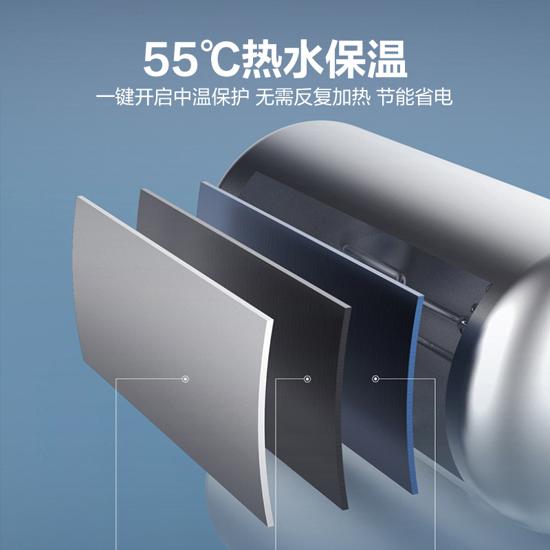 华帝(VATTI)电热水器50升纤薄扁桶 3000w速热6倍增容双胆高温杀菌 自动断电预约定时DDF50-i14201
