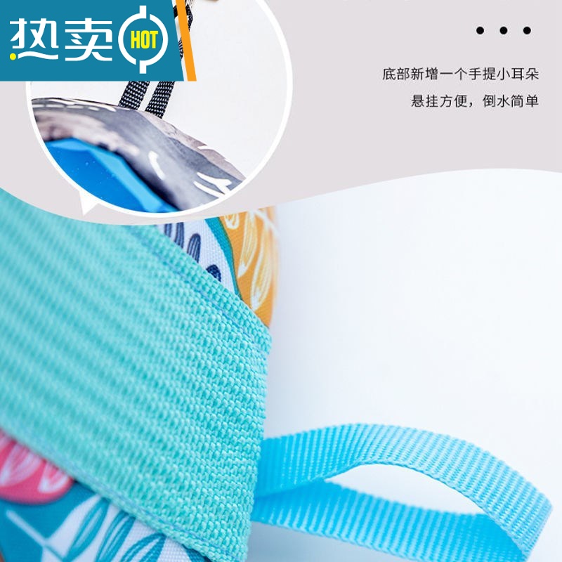 敬平泡脚袋洗脚桶可折叠泡脚桶旅行旅游洗脸盆便携水盆提水桶便捷器 中号加厚款蓝色树叶[送收纳袋]高清大图