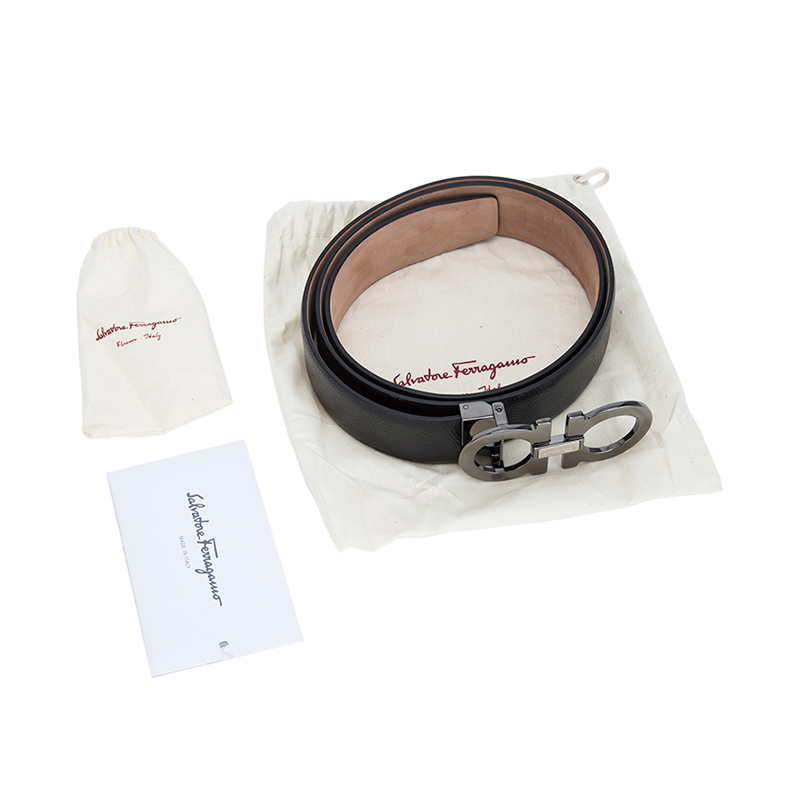 Salvatore Ferragamo 菲拉格慕 2020秋冬新品 男士牛皮板扣皮带腰带 黑色 679493 06714