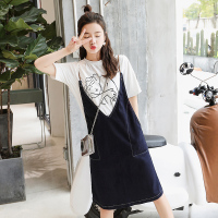 牛仔背带裙女夏中长款女士夏款新品女装两件套套装裙子韩版连衣裙