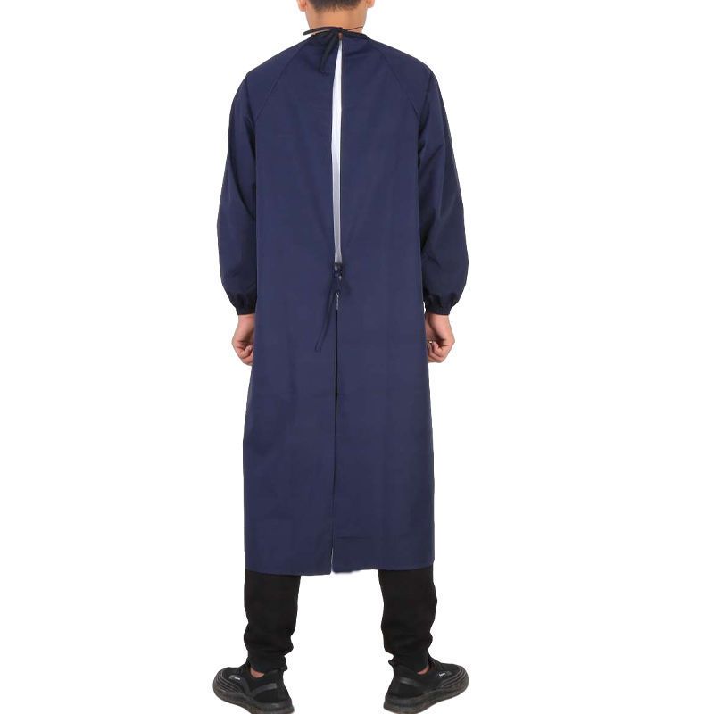 有袖防油防水围裙罩衣成人男女工作服厨房居家反穿衣韩版倒背衣黑色有