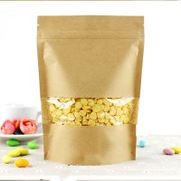 趣涉家居100个牛皮纸袋自封袋密封加厚红枣茶叶瓜子自立食品包装袋子收纳用品收纳袋
