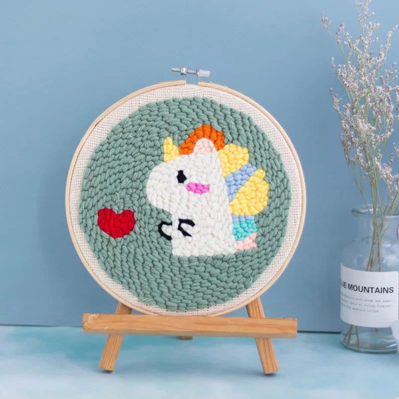 俄罗斯戳戳绣diy材料包戳戳秀墩绣手工毛线刺绣戳戳乐墩绣搓搓绣 塑料[戳戳针-必备工具]买多幅只要一支图片