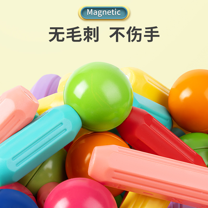 百变磁力棒片宝宝智力拼图6儿童益智积木拼装磁铁玩具2岁男孩女孩高清大图