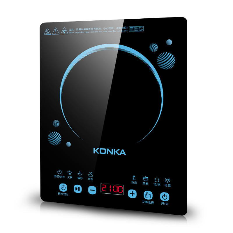 康佳(KONKA)电磁炉KEO-21CS299CB(TCE) 智能整板触控 2100W大功率 (赠汤锅+精铁不粘炒锅)